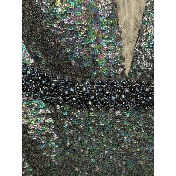 Mac Duggal 67246 Multi-Colored Sequin Beaded Waist Trumpet Gown Size 14W NWT - Picture 6 of 8